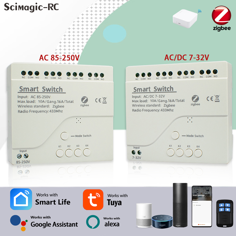 Home Assistant Tuya - 4ch zigbee tuya casa inteligente módulo
