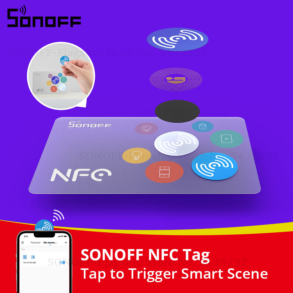 Sonoff - Etiqueta NFC SONOFF Ntag215, Adesivo de