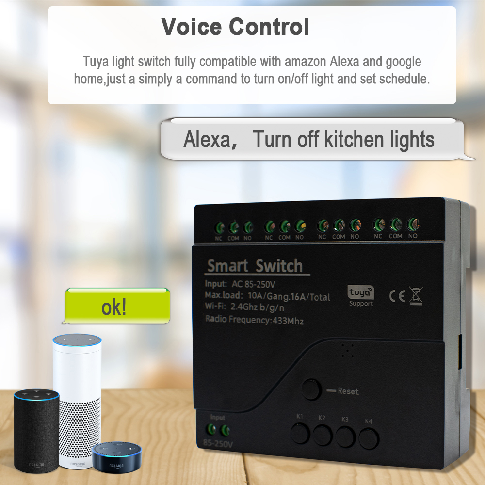 Tuya wifi interruptor intelige - Tuya 4 Channel avaliação e preço