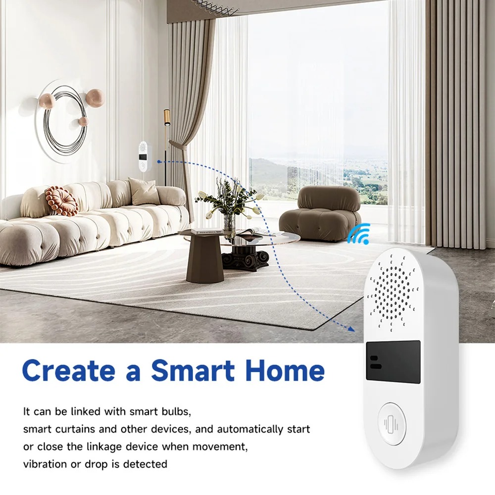 Sensor de vibração WiFi Tuya - - Home Assistant Tuya avaliação e preço